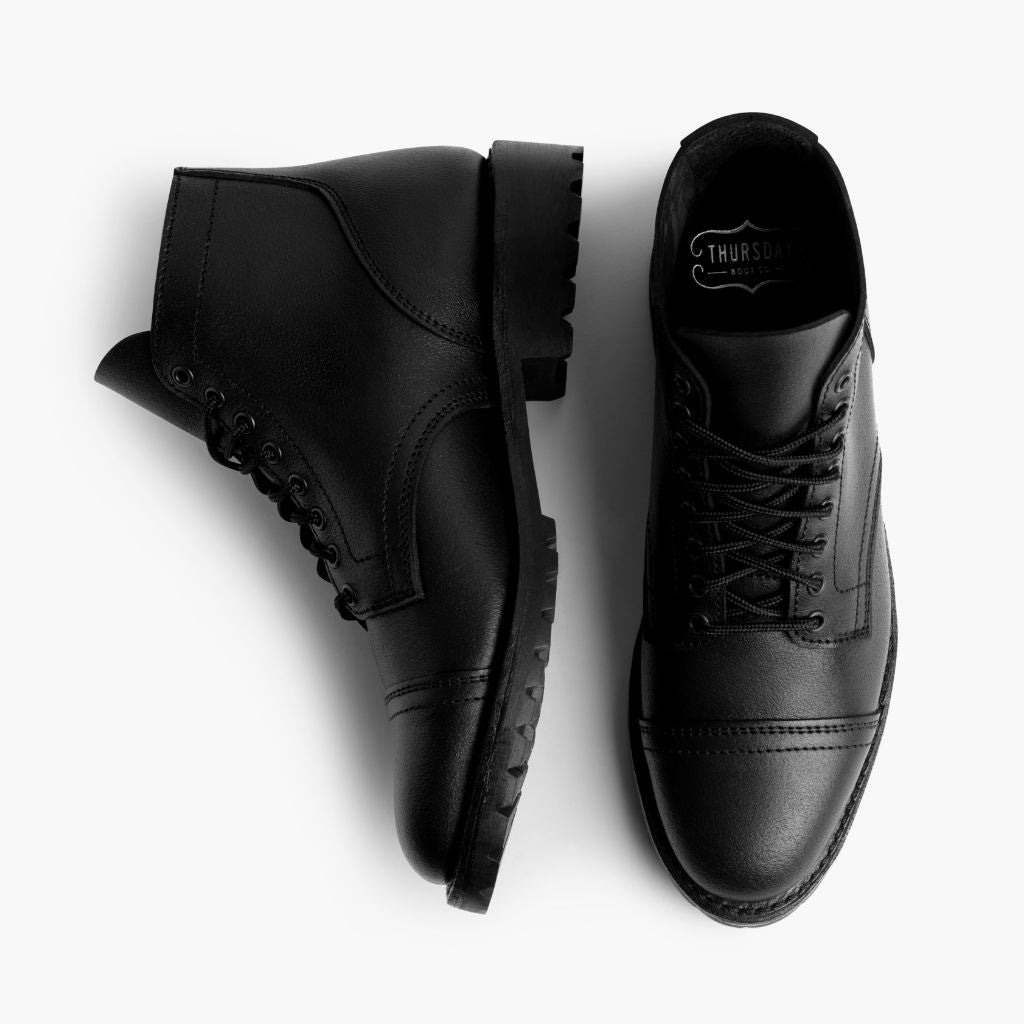 Vanguard Preto Waxed Roughout Botas em couro para Homem For Men - Contraforte reforçado e costuras duplas de precisão
