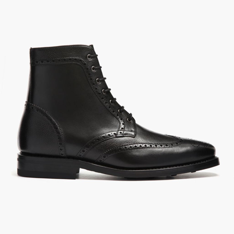 Wingtip Preto Botas em couro para Homem