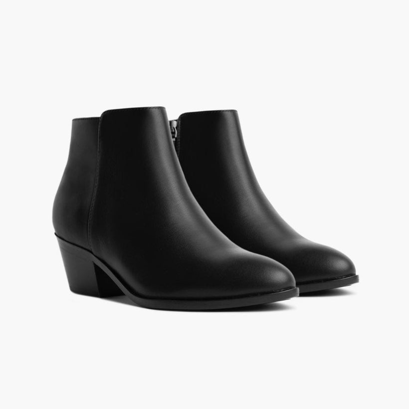 Downtown Preto Leather Boots para Mulher