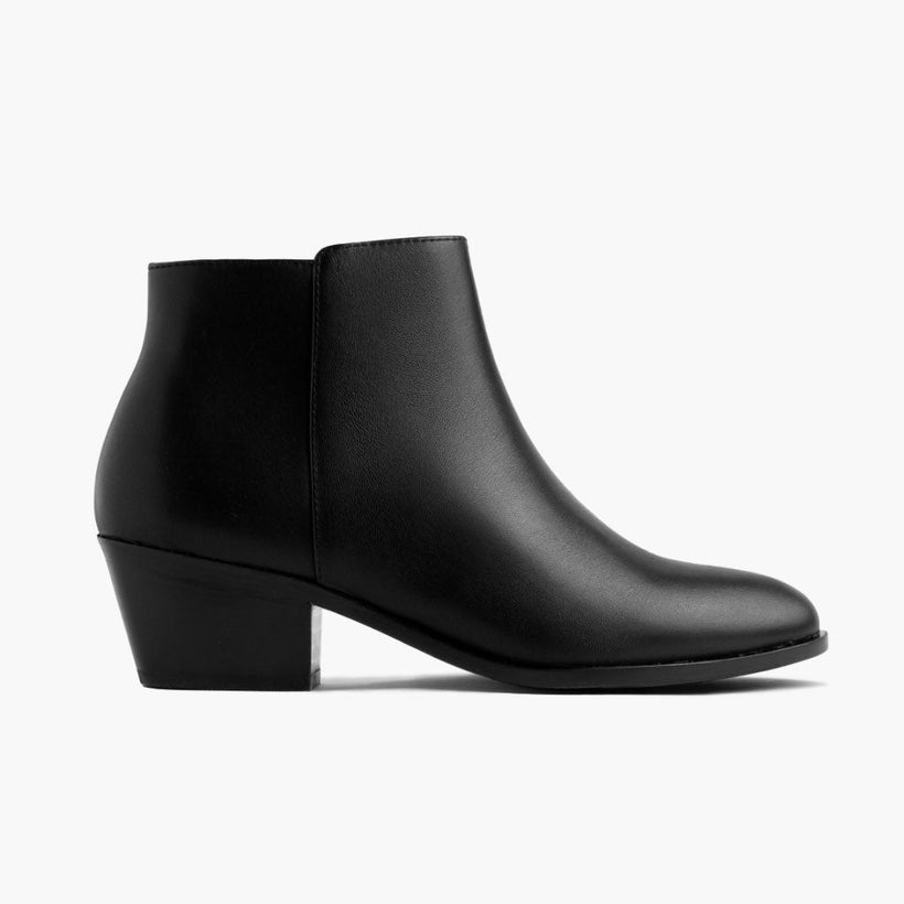Downtown Preto Leather Boots para Mulher