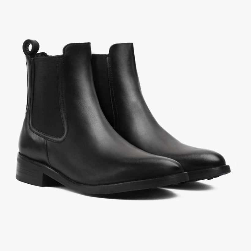 Duchess Preto Leather Boots para Mulher