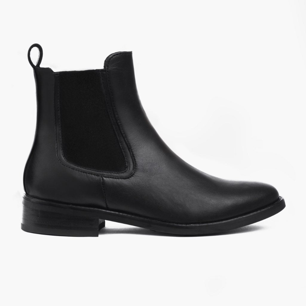 Duchess Preto Botas em couro para Mulher em couro bovino preto legítimo - Vista de perfil | Comprar online