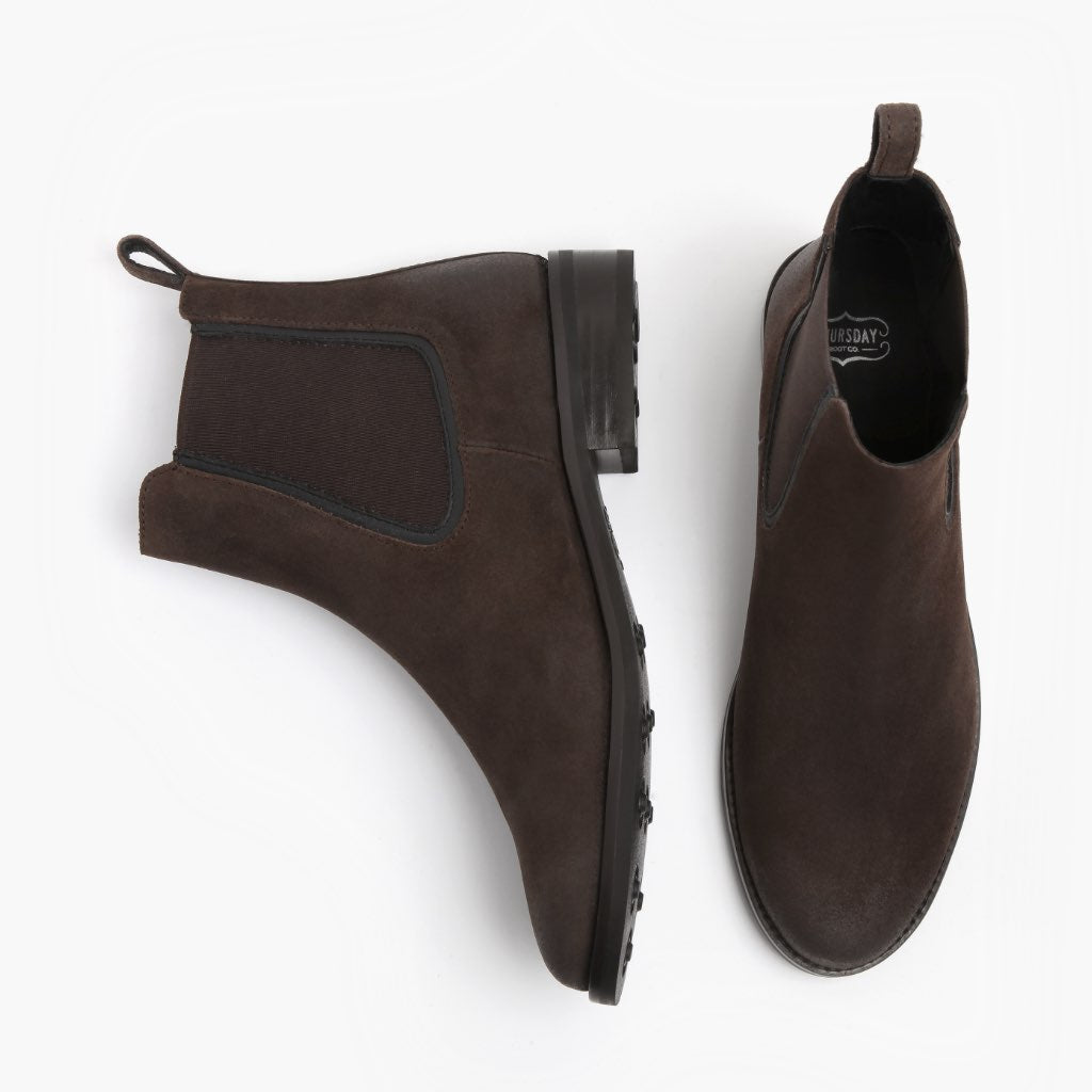 Duchess Dark Castanho Suede Botas em couro para Mulher - Contraforte reforçado e costuras duplas de precisão