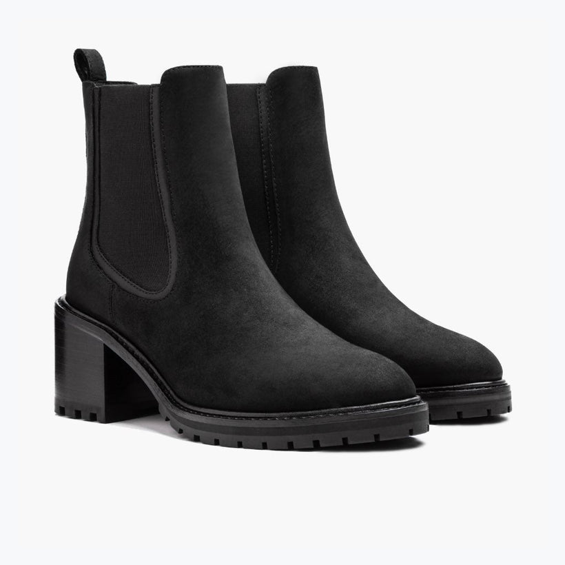 Knockout Preto Matte Leather Boots para Mulher