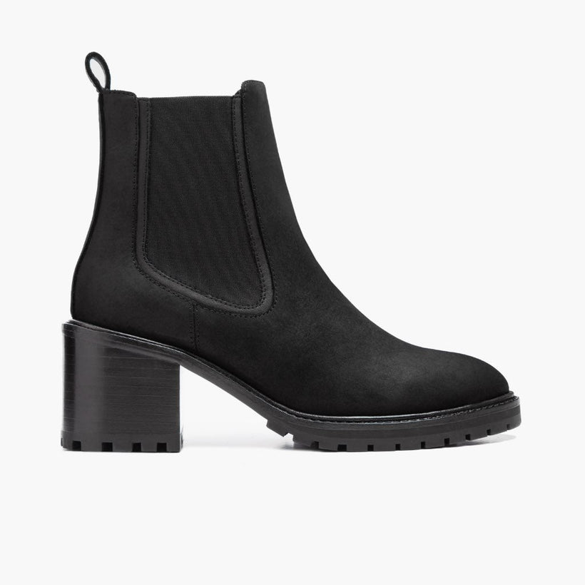Knockout Preto Matte Leather Boots para Mulher