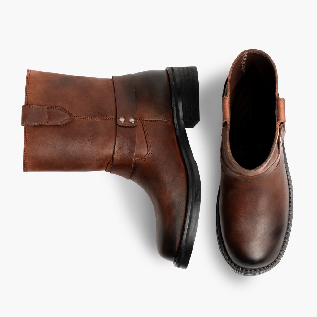Outlaw Rust Castanho Botas em couro para Mulher - Contraforte reforçado e costuras duplas de precisão