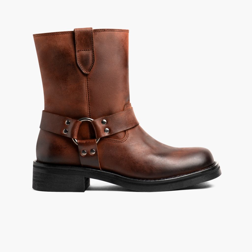 Outlaw Rust Castanho Botas em couro para Mulher in Brown Full-Grain Leather - Vista de perfil | Comprar online