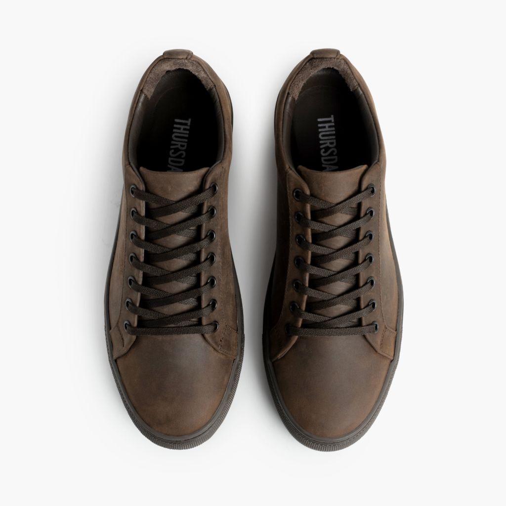 Premier Low Top Tobacco Sapatilhas em pele para Mulher - Contraforte reforçado e costuras duplas de precisão