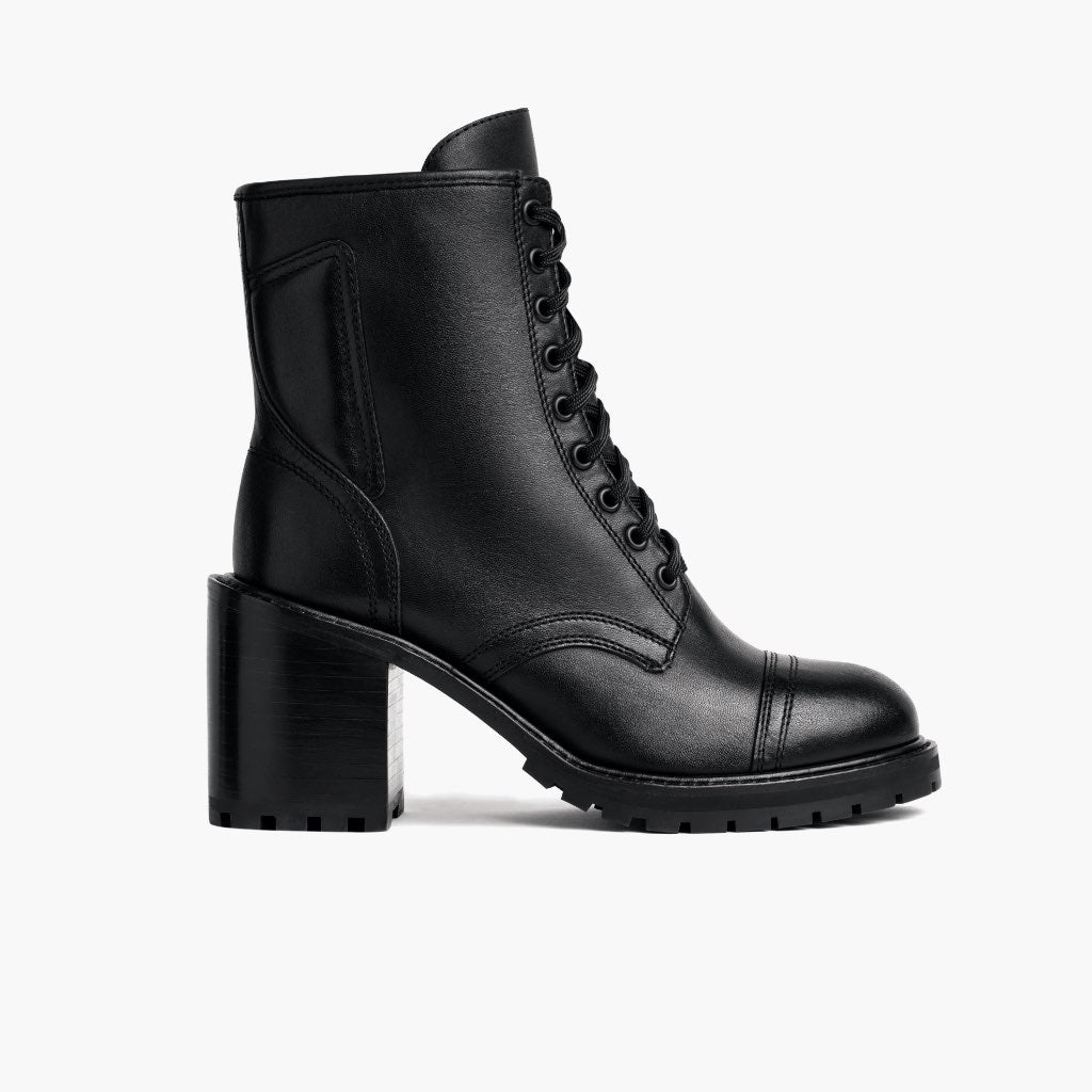 Rebel Preto Botas em couro para Mulher - Contraforte reforçado e costuras duplas de precisão
