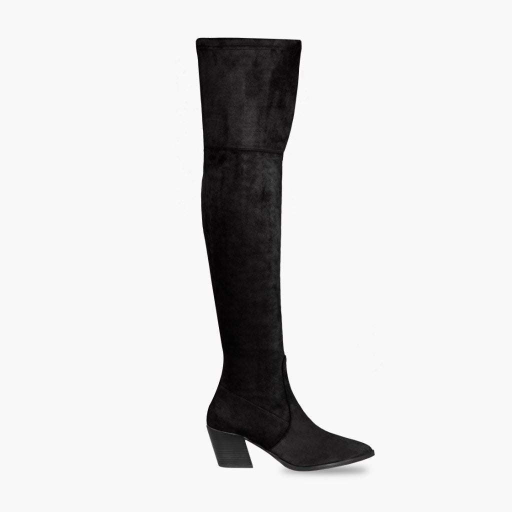 Tempest Preto Botas em couro para Mulher em couro bovino preto legítimo - Vista de perfil | Comprar online