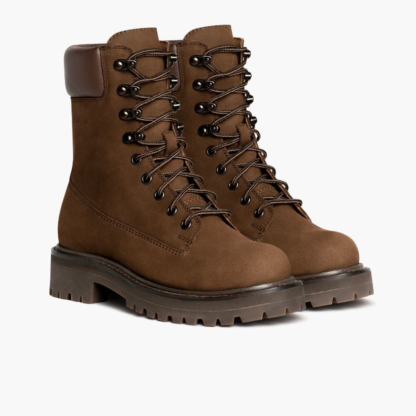 Explorer Castanho Claro Matte Leather Boots para Mulher