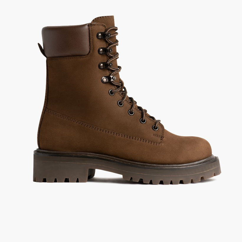Explorer Castanho Claro Matte Leather Boots para Mulher