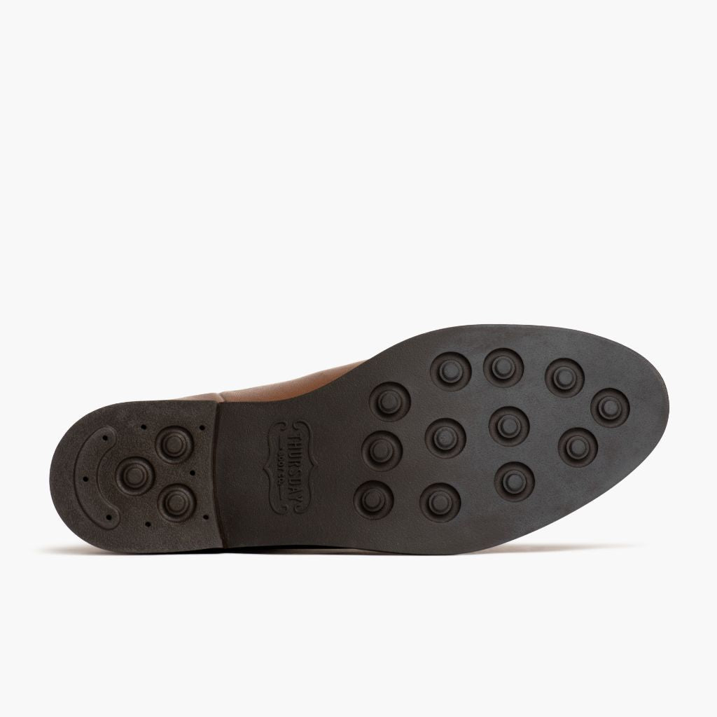 High-Traction Rubber Outsole & Lug Tread Pattern on Duchess Amber Wheat Botas em couro para Mulher