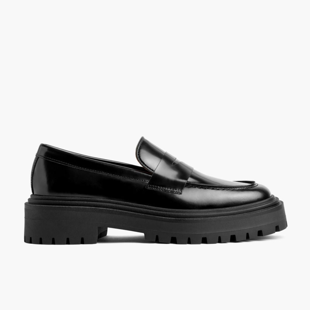 Black Full-Grain leather Loafers - Construção de vira Goodyear e biqueira