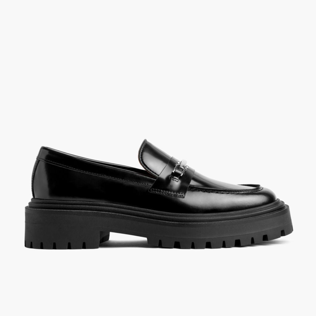Black Full-Grain leather Loafers - Construção de vira Goodyear e biqueira
