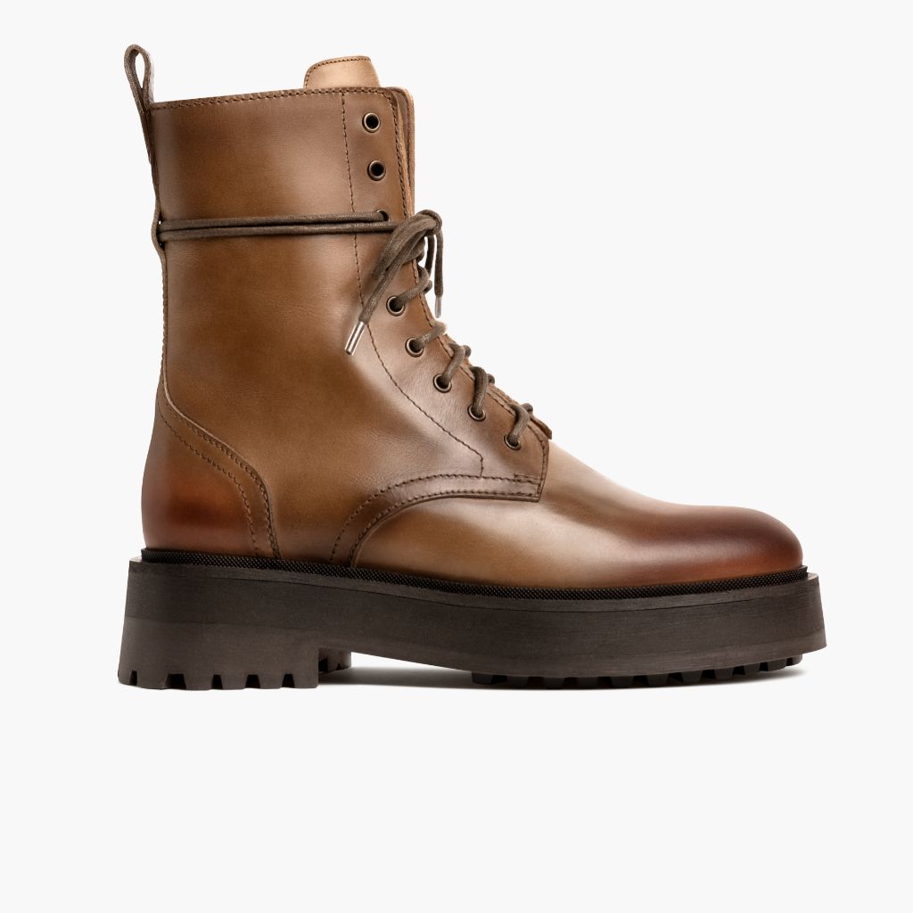 Quest Natural Botas em couro para Mulher in Classic Full-Grain Leather - Vista de perfil | Comprar online
