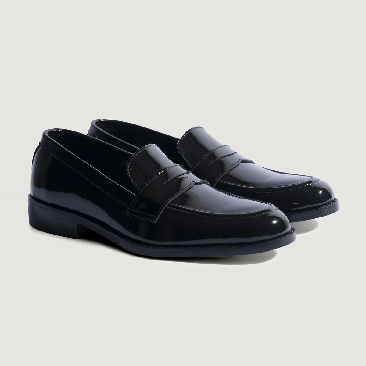 Baxton Preto Patent Mocassins em couro para Homem For Men in Patent Black Full-Grain Leather - Vista de perfil | Comprar online