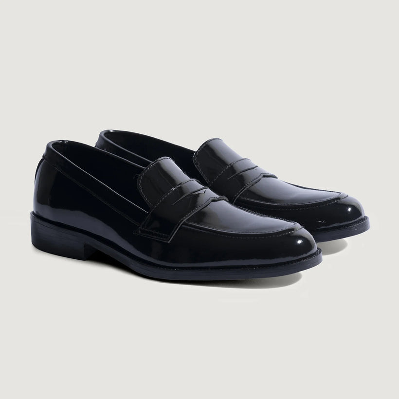 Baxton Preto Patent Leather Loafers para Homem