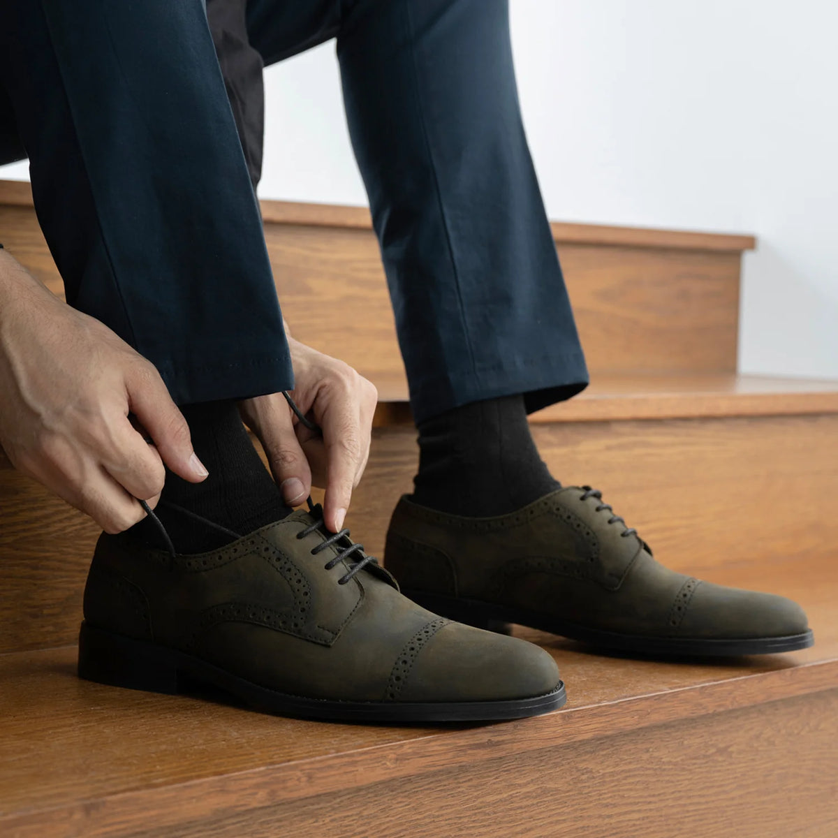 Orlaven Dirk Brogues Derby Olive Oil Pullup Sapatos em couro - StudGuard para Homem footwear image 10