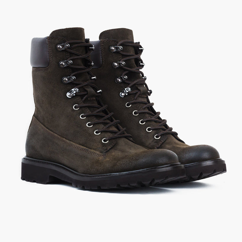 Explorer Dark Olive Suede Leather Boots para Homem