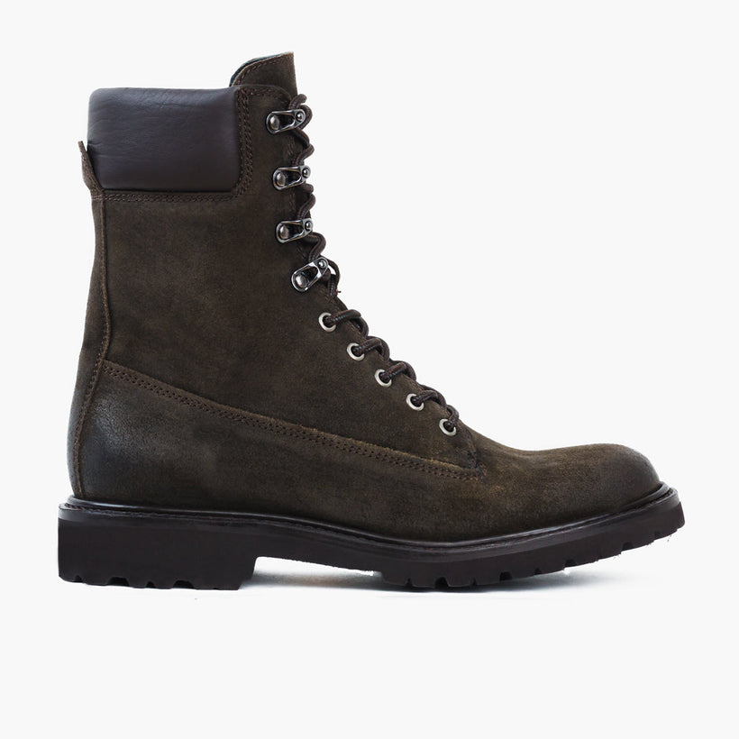 Explorer Dark Olive Suede Leather Boots para Homem