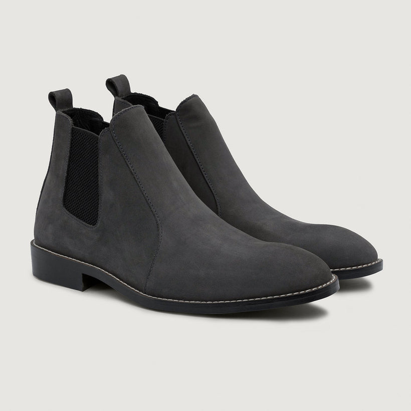 Clarkson Chelsea Grey Nubuck Botas em couro - StudGuardpara Homem