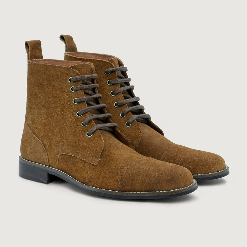 Knight Derby Castanho Suede Botas em couro - StudGuard para Homem