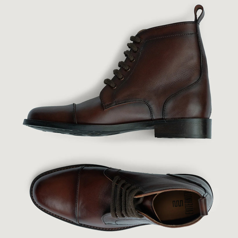 Knight Derby Burnished Castanho Botas em couro - StudGuard para Homem