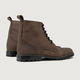 Knight Derby Waxed Brown Pullup Leather Boots TerraGrip For Men - Reinforced Heel Counter & Precision Double-Row Stitching Detail