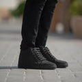 Marty High Top Preto Nubuck Sapatilhas em pele para Homem