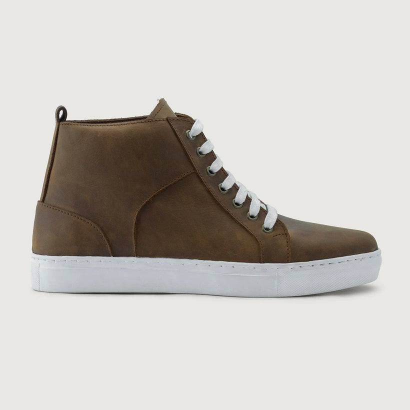 Marty High Top Burnt Copper Pullup Sapatilhas em pele para Homem