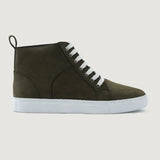 Olive Full-Grain leather Sneakers - Goodyear Welt Construction & Front Toe Box Detail