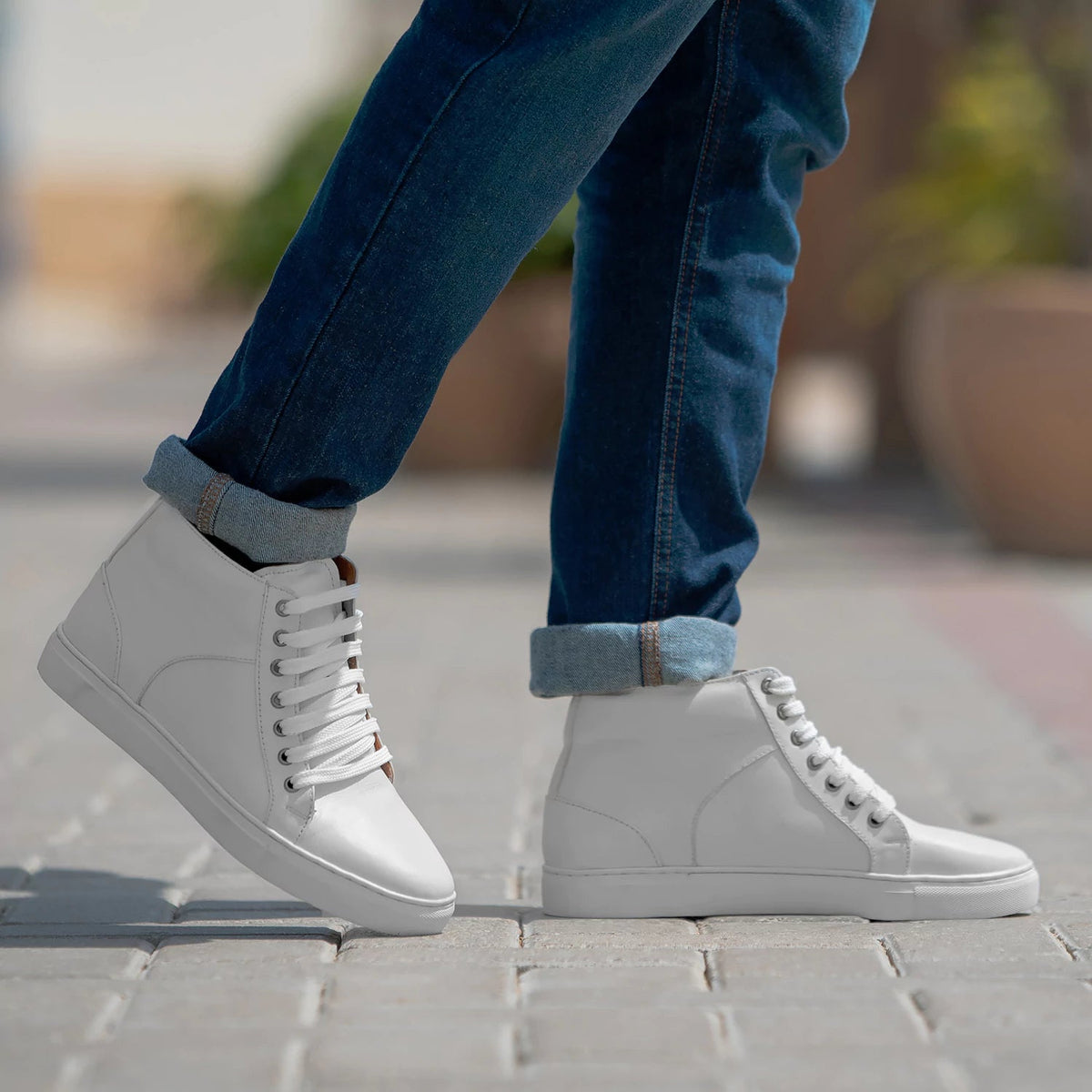 Orlaven Marty High Top White Sapatilhas em pele para Homem footwear image 9