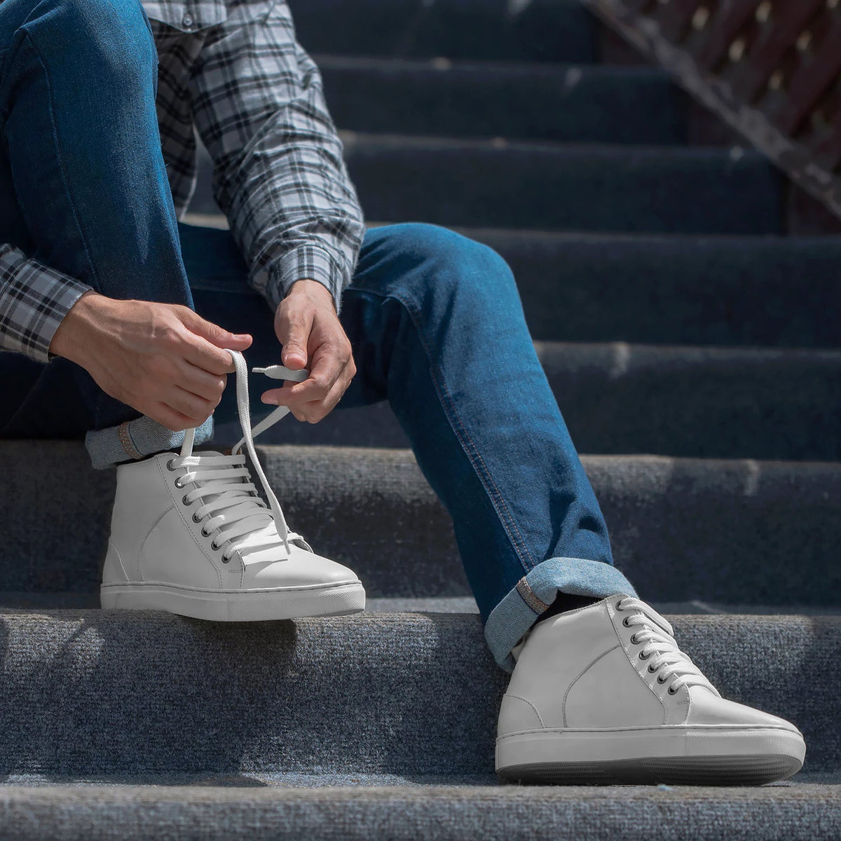 Orlaven Marty High Top White Sapatilhas em pele para Homem footwear image 10