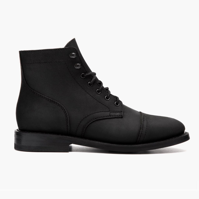 Captain Preto Matte Leather Boots para Homem