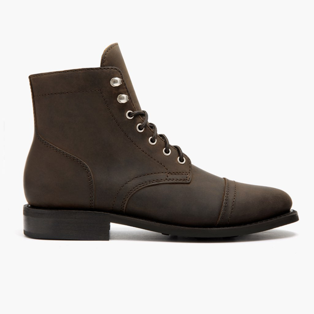 Captain Tobacco Botas em couro para Mulher in Classic Full-Grain Leather - Vista de perfil | Comprar online