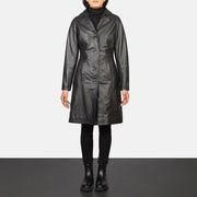 
Alexis Preto Single Breasted Casaco em Couro para Mulher in Black Cowhide Leather - Vista frontal e silhueta ajustada | Comprar online