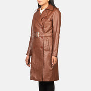 Black Cowhide leather Coat - Back View Showing Tailored Shoulder Fit &amp; Clean Hemline