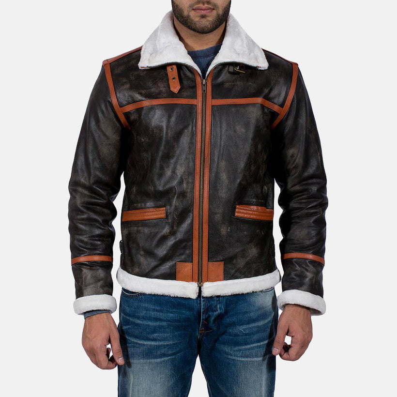 Alpine Castanho Fur Blusão de Couro para Homem