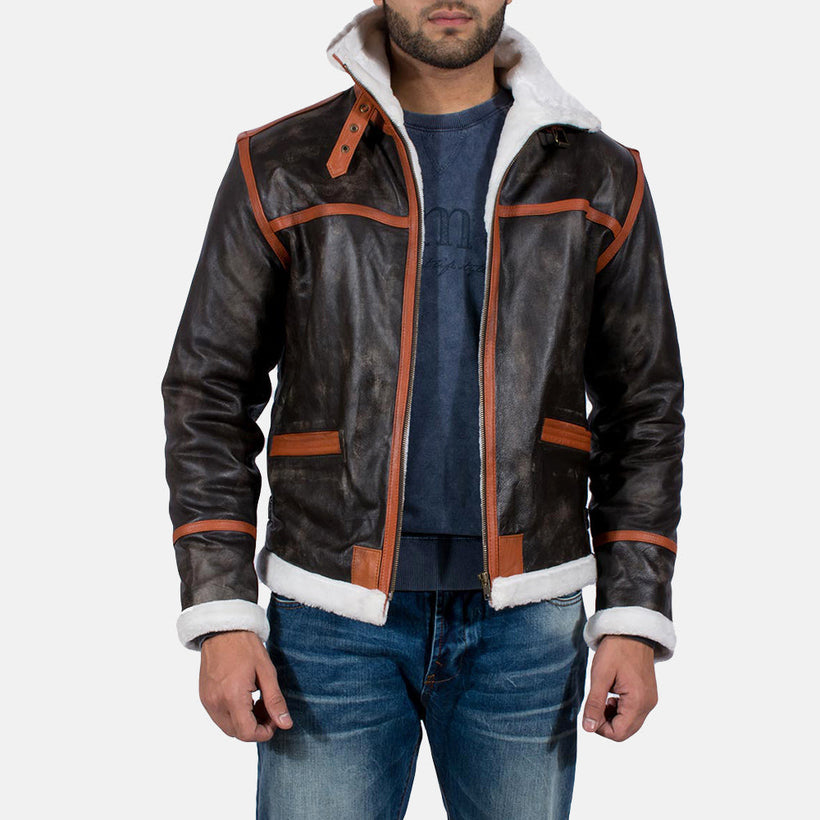 Alpine Castanho Fur Blusão de Couro para Homem