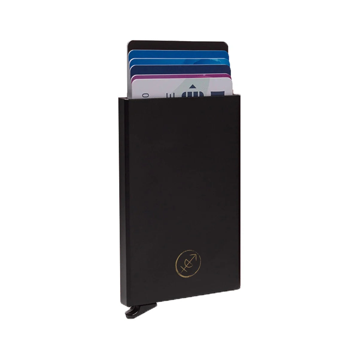 Aluminium Card Holder para Mulher in Classic 100% Full-Grain Leather - Full Exterior Front Profile View | Buy Online