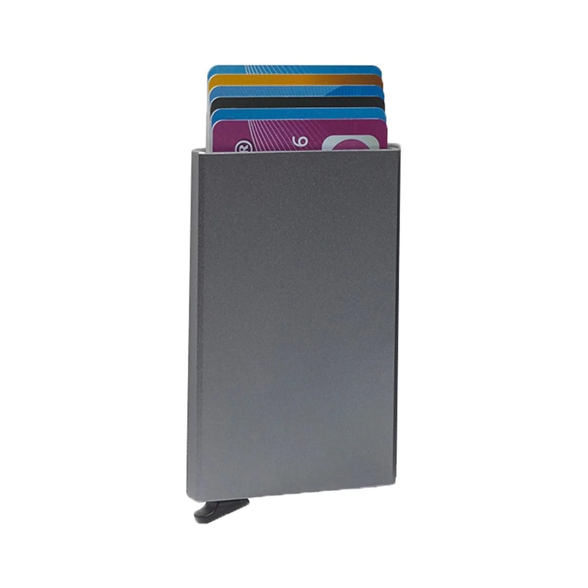 Aluminium Card Holder para Mulher - Structured Side Profile Showing Gusset Depth &amp; Expansion Capacity