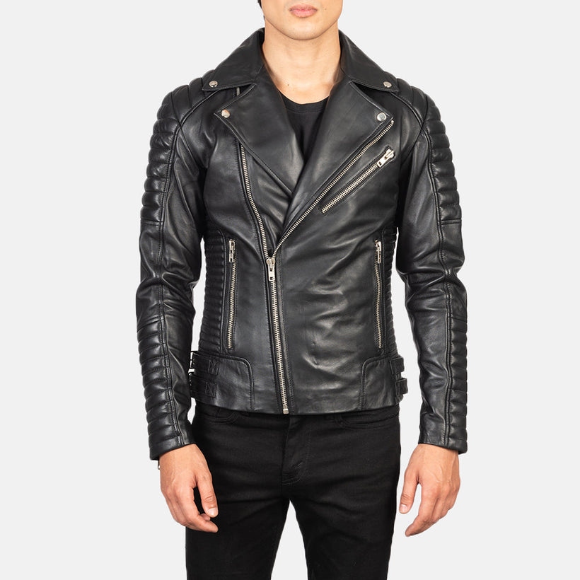 Armand Verde Blusão Biker de Couro para Homem
