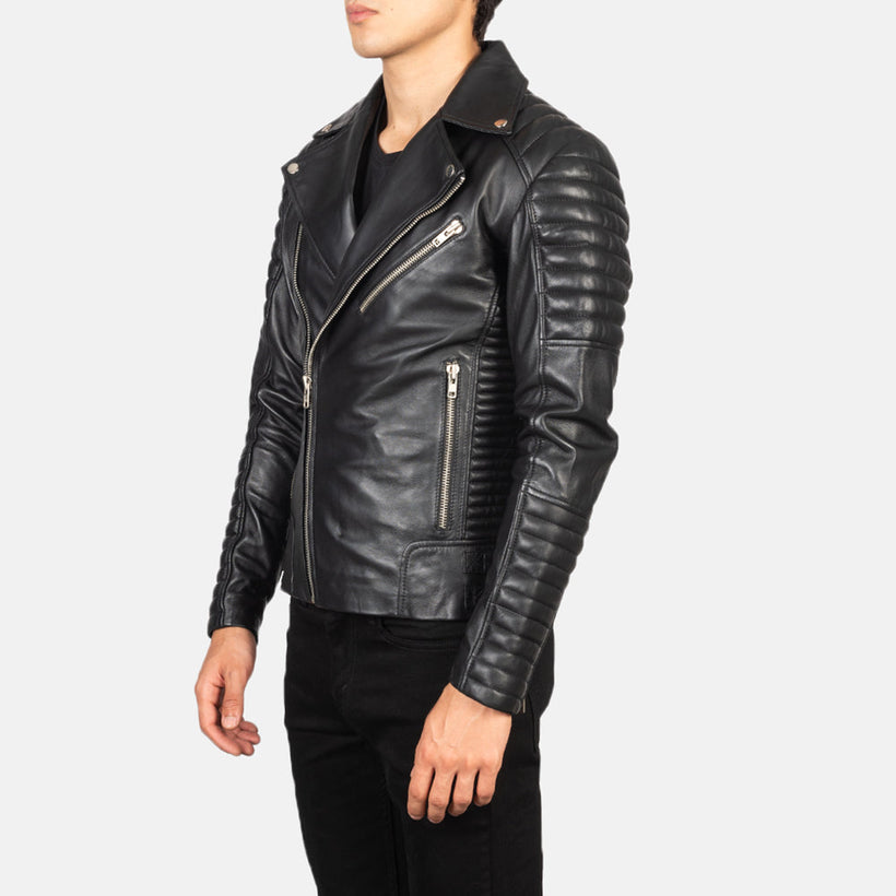 Armand Verde Blusão Biker de Couro para Homem