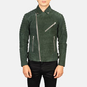 Armand Verde Blusão Biker de Couro para Homem – alternate product view 4