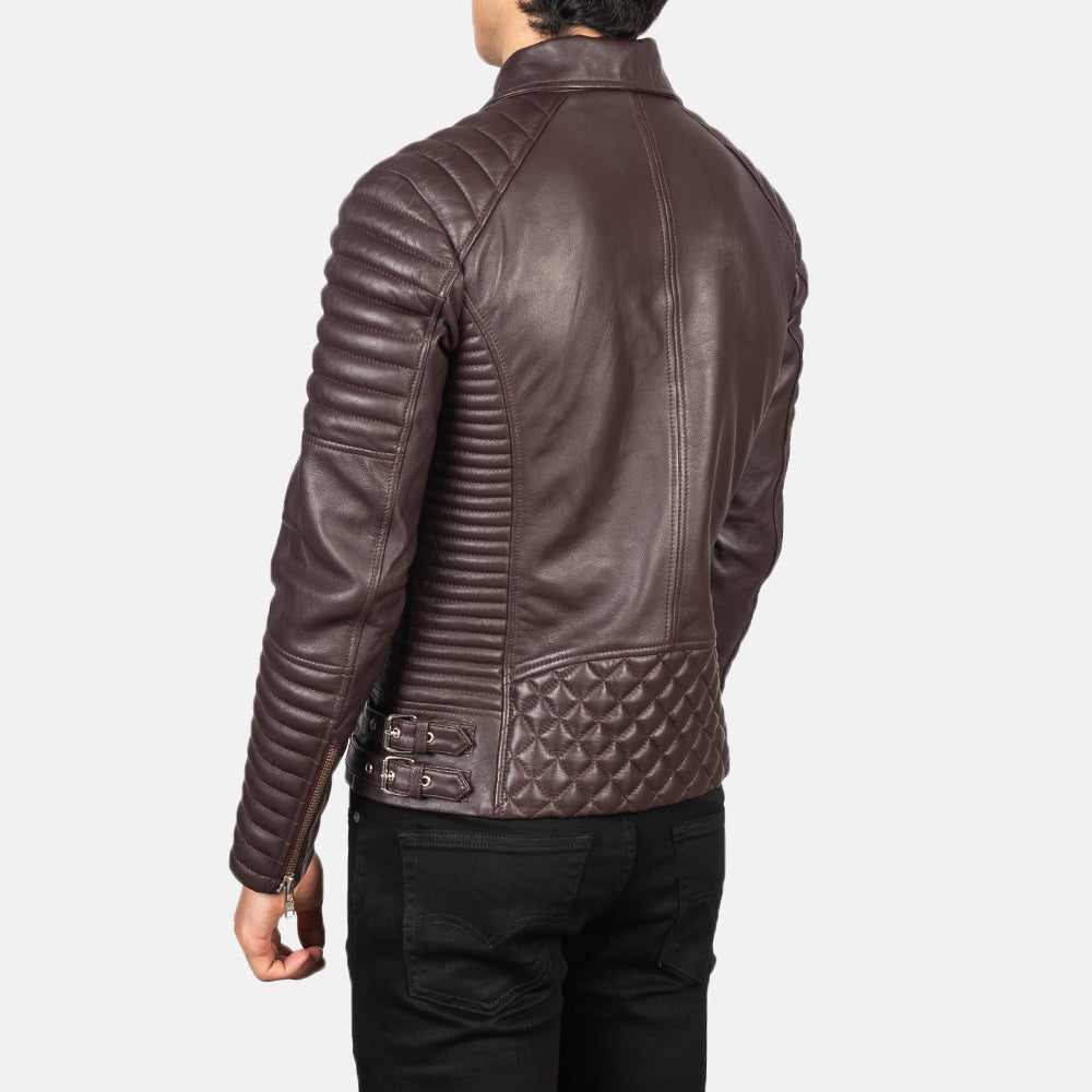 Armand Verde Blusão Biker de Couro para Homem – alternate product view 5