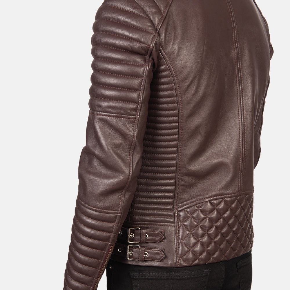 Armand Verde Blusão Biker de Couro para Homem – alternate product view 6