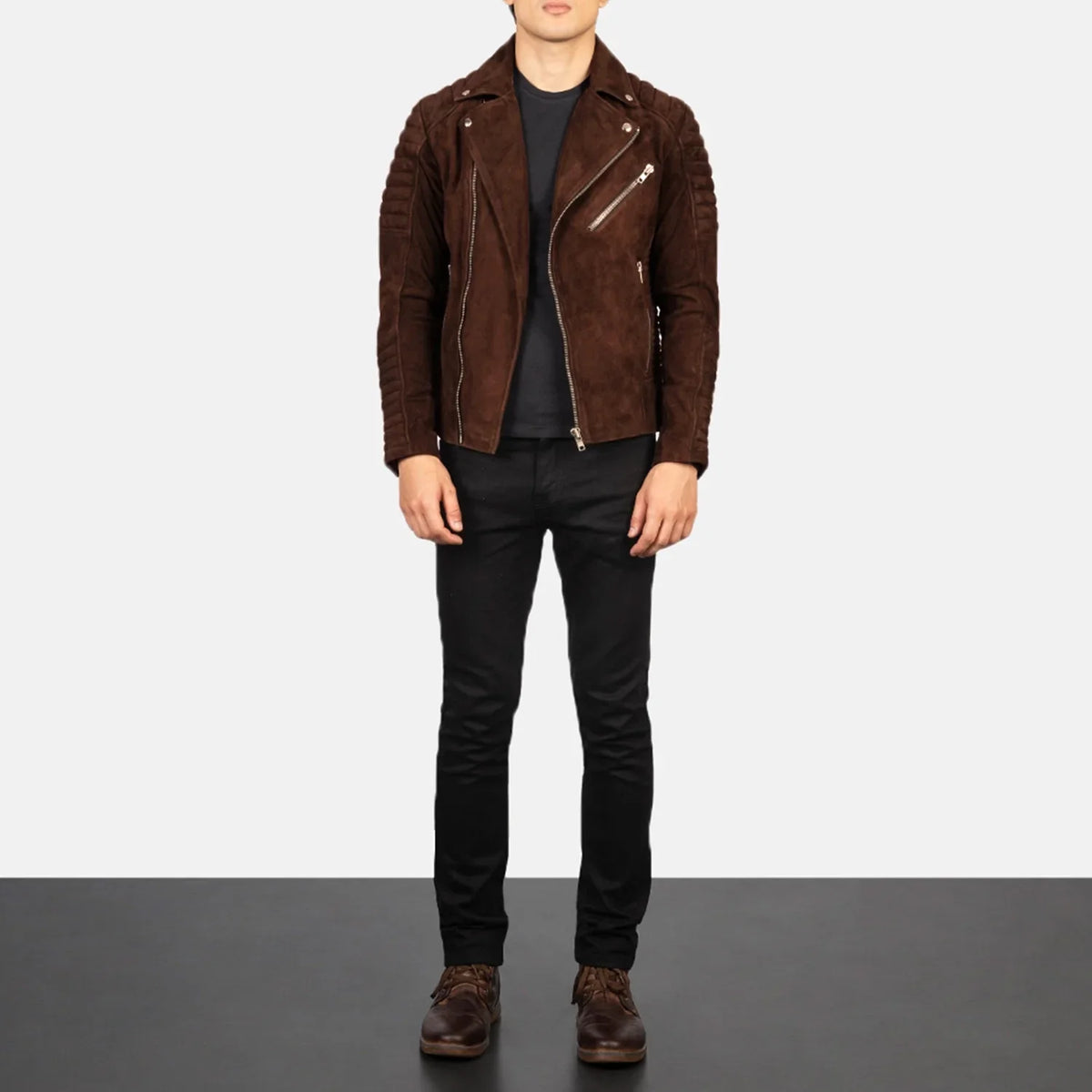 Armand Verde Blusão Biker de Couro para Homem – alternate product view 3