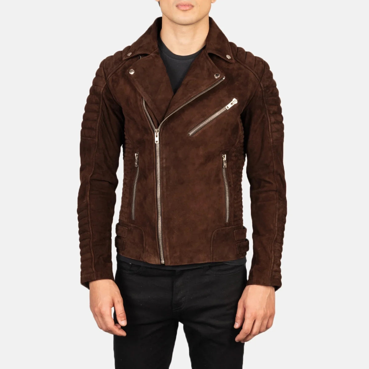Armand Verde Blusão Biker de Couro para Homem – alternate product view 4