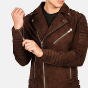 Armand Verde Blusão Biker de Couro para Homem – alternate product view 6